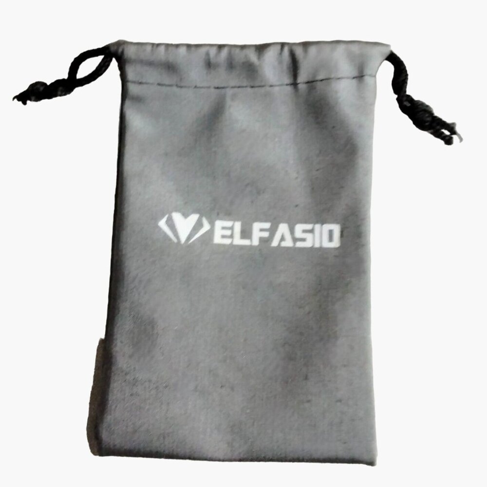 ELFASIO Gray Drawstring Jewelry Pouch Bag Small